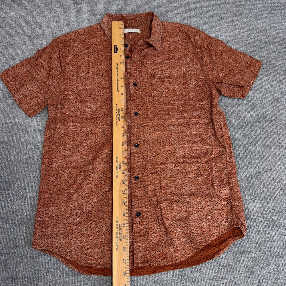 Outerknown Shirt Men Small Orange Black All Over Print Pocket Reverse Print Surf - Picture 7 of 10
